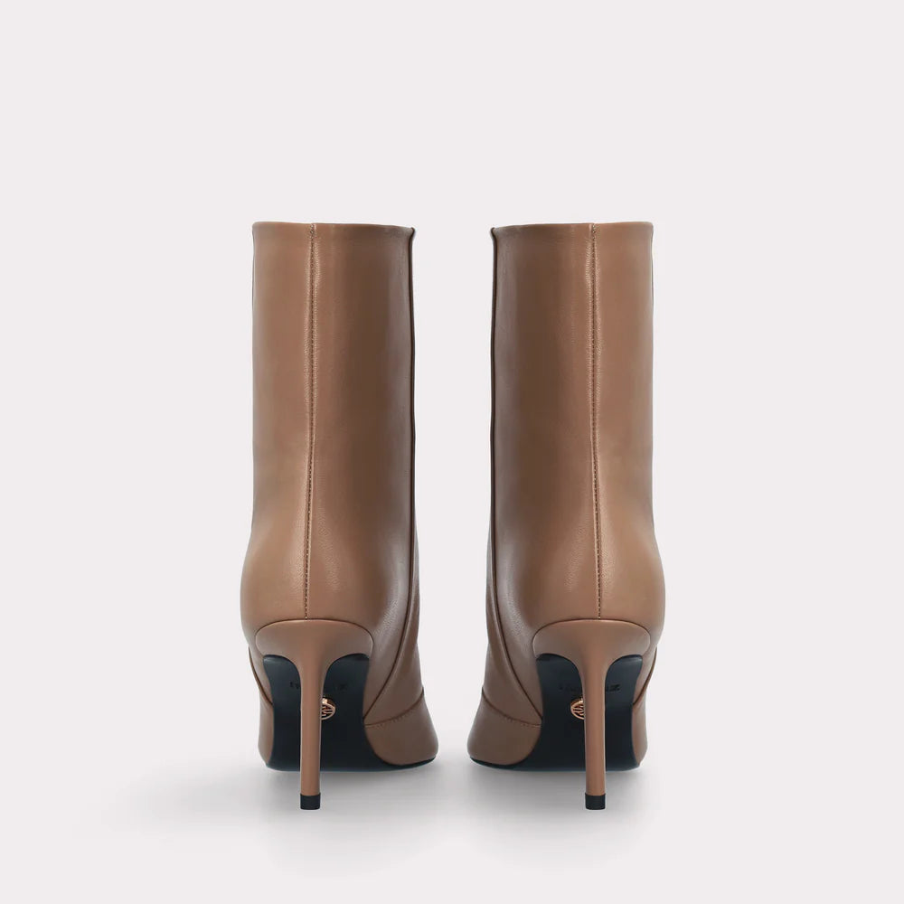 INGILIZ MIA 03 BROWN SMOOTH LEATHER ANKLE BOOTS - Size 35