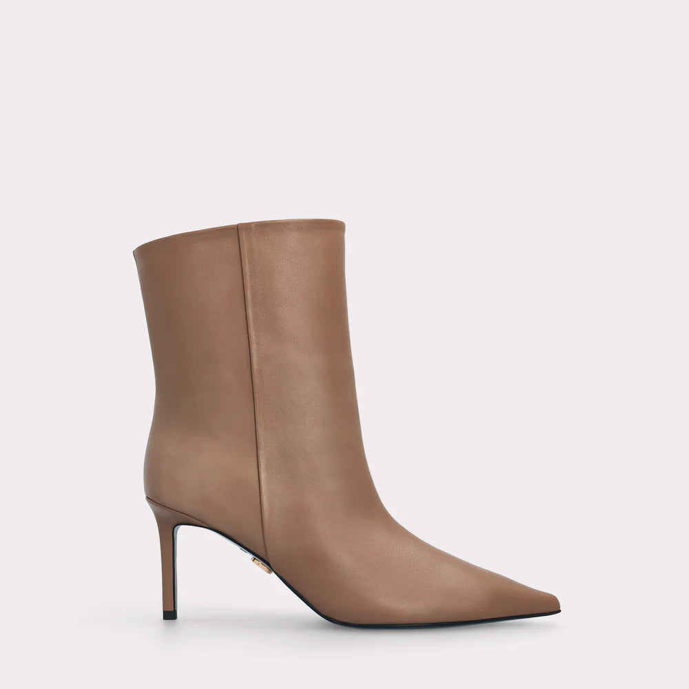 INGILIZ MIA 03 BROWN SMOOTH LEATHER ANKLE BOOTS - Size 35