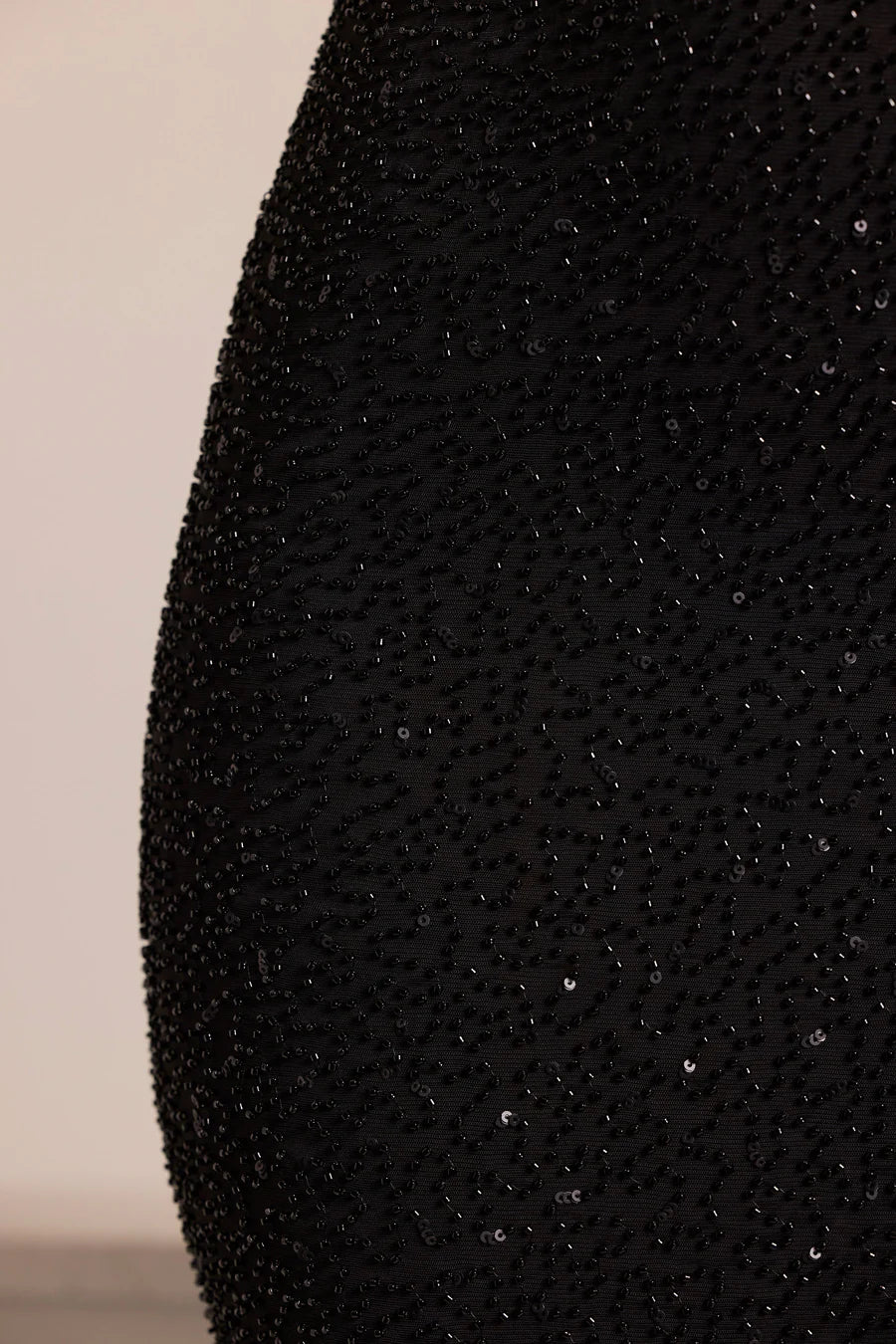 Oh Polly - Monte Carlo Embellished Strapless Cowl Neck Maxi Dress in Black