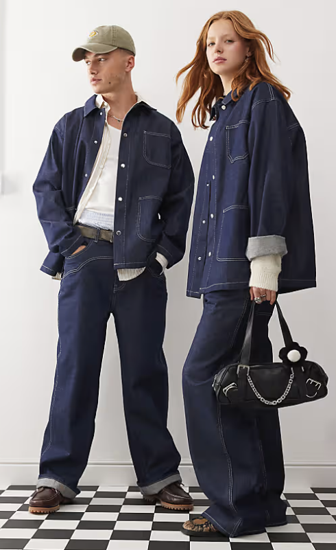 Reclaimed Vintage Unisex Straight Leg Denim Jeans in Clean Indigo - Size Women's 26